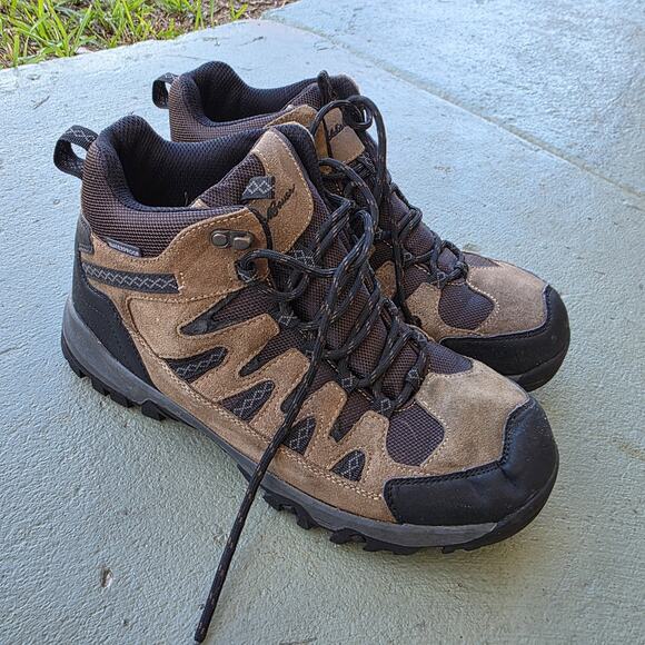 Eddie Bauer Men's Mid Height Brighton Brown Waterproof Hiking Boots Size 10.5M - Picture 1 of 16
